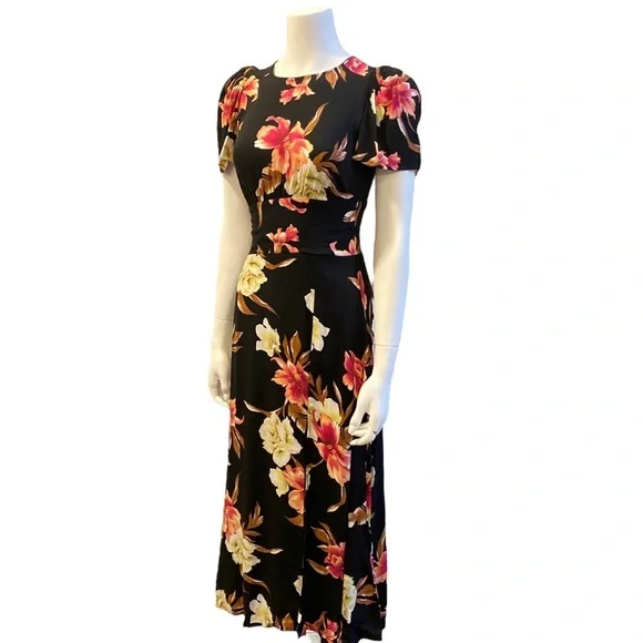 NWT AFRM Jaimie Open Back Floral Print Midi Dress, size X-Small - Picture 2 of 14